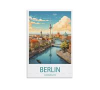 Poster de voyage vintage sur toile de Berlin, Allemagne, affiches pour décoration d'intérieur, salon (30 x 45 cm)