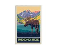 Poster de voyage vintage sur toile représentant des parcs nationaux et de la faune - Impression d'art moderne pour chambre à coucher - 20 x 30 cm