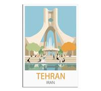 Poster de voyage vintage Téhéran Iran 60 x 90 cm Impression sur toile Décoration murale moderne pour chambre à coucher