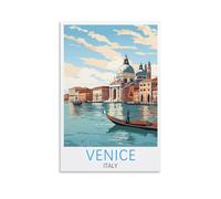 Poster de voyage vintage Venise Italie 20 x 30 cm Décoration murale pour salon, chambre à coucher, dortoir, maison et bureau