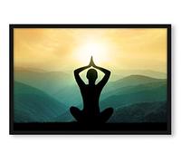 Poster de yoga et de méditation, dans un cadre photo, format 38 x 30 cm, impression d'art encadrée