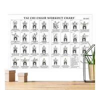 Poster de yoga - Papier 45,7 x 30,5 cm | Tableau de décoration murale pour les postures de yoga pour débutants | Guide d'exercices de fitness pour l'entraînement à la maison, la gym, les étirements