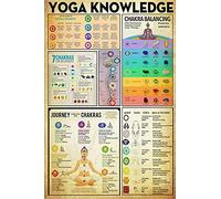 Poster de yoga Posture de yoga, affiche de pose de yoga, art mural de yoga, types de yoga, salle de classe pour débutant, maison, salon, club, café, décoration murale, plaque en métal, 20,3 x 30,5 cm