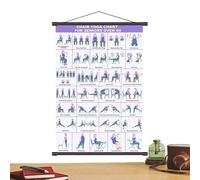 Poster de yoga pour chaise senior - Pliable - Tableau mural - Exercices d'étirement doux - Guide pour les personnes âgées de plus de 60 ans - Aide à la remise en forme d'instructions pour la maison