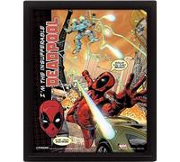Poster Deadpool effet 3D avec cadre - Deadpool (Attack)