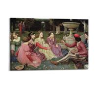 Poster décoratif à suspendre John William Waterhouse A Tale from The Decameron - 60 x 90 cm