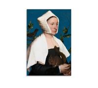 Poster décoratif à suspendre représentant une dame avec un écureuil et un étourneau, par Hans Holbein The Younger, 30 x 45 cm