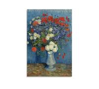 Poster décoratif à suspendre Vase avec bleuets et coquelicots par Vincent Van Gogh (50 x 75 cm)