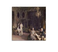 Poster décoratif décoratif à suspendre avec inscription « An Interior in Venice » de John Singer Sargent - Décoration d'intérieur - 40 x 40 cm