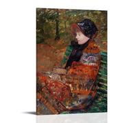 Poster décoratif Mary Cassatt Masterpiece - Portrait d'automne de Lydia Cassatt - Impression sur toile - Décoration murale - Cadeau idéal pour la maison - 20 x 30 cm