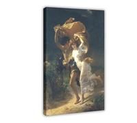 Poster décoratif sur toile avec cadre décoratif pour chambre d'enfant Pierre Auguste Cot The Storm 1880 (50 x 75 cm)