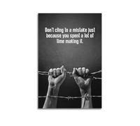 Poster décoratif sur toile avec citations inspirantes Don't Cling to A Mistake Just Because You Spent A Lot of Time Making It - Décoration murale pour salon, chambre à coucher - Style sans cadre - 60