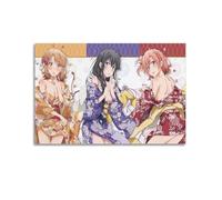 Poster décoratif sur toile avec inscription « There Is Indeed A Problem with My Youth Love Story » (50 x 75 cm)