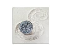 Poster décoratif sur toile avec pierres zen et tour de sable en spirale, yoga, méditation, 40 x 40 cm