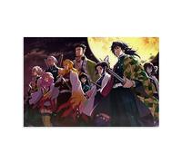 Poster décoratif sur toile avec piliers de l'anime Demon Slayer - Poster mural et art mural moderne pour chambre à coucher - 50 x 75 cm