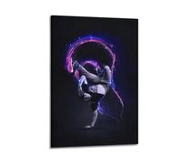 Poster décoratif sur toile « B-boy Break Dance Street Dance » d'une main - Impression sur toile - Décoration murale moderne pour chambre à coucher - 40 x 60 cm