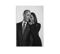 Poster décoratif sur toile de Michelle Obama et Barack Obama, noir et blanc, décoration murale moderne pour chambre à coucher (20 x 30 cm)