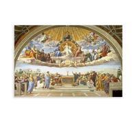 Poster décoratif sur toile « Disputation of The Holy Sacrament 1510 » de Raphael - Décoration murale décorative pour chambre à coucher, bureau, chambre - 50 x 75 cm