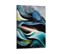 Poster décoratif sur toile « From The Lake No. 1 » de Georgia O'Keeffe - Impression artistique sur toile - Couverture esthétique - Motif musique et films vintage - Pour salon, chambre à coucher - 60 x
