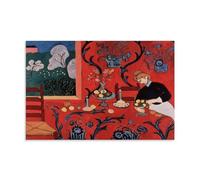 Poster décoratif sur toile Red Harmony par Henri Matisse - Décoration murale pour chambre à coucher, bureau, salon - 30 x 45 cm