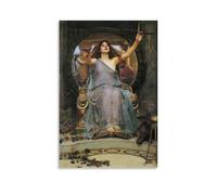 Poster décoratif sur toile représentant John William Waterhouse - Circe offrant la coupe à Odyssée - 40 x 60 cm