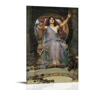 Poster décoratif sur toile représentant John William Waterhouse - Circe offrant la coupe à Odyssée - Décoration murale - 20 x 30 cm