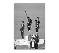 Poster décoratif sur toile représentant les Jeux olympiques mexicains de 1968 Black Force Pays Tribute to Tommy Smith John Carlos (40 x 60 cm)