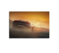 Poster décoratif sur toile représentant un personnage de Huracan Dubaï et coucher de soleil sur toile pour chambre à coucher 50 x 75 cm