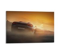 Poster décoratif sur toile représentant un personnage de Huracan Dubaï et coucher de soleil sur toile pour chambre à coucher 50 x 75 cm