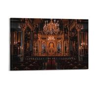Poster décoratif sur toile représentant une cathédrale orthodoxe et religieuse de l'église des Saints byzantins - Décoration murale moderne pour chambre à coucher - 30 x 45 cm