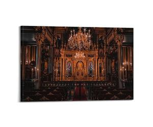 Poster décoratif sur toile représentant une cathédrale orthodoxe et religieuse de l'église des Saints byzantins - Décoration murale moderne pour chambre à coucher - 30 x 45 cm