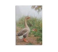 Poster décoratif sur toile représentant une oie - 30 x 45 cm