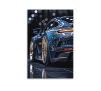 Poster décoratif sur toile représentant une voiture de sport cool 911 avec feux arrière - 50 x 75 cm