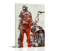 Poster décoratif sur toile Sons of Anarchy représentant un protagoniste masculin - Affiches murales et image d'art moderne pour chambre à coucher - 30 x 45 cm