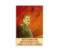 Poster décoratif sur toile « Under The Banner of Lenin And The Leadership of Staline » - Impression sur toile moderne pour chambre à coucher - 20 x 30 cm