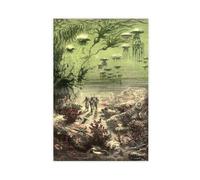 Poster décoratif sur toile Vingt mille lieues sous l'illusion du roman Jules Verne par Édouard Riou pour chambre à coucher, bureau, Aesthe
