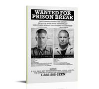 Poster décoratif sur toile « Wanted for Prison Break » - Impression d'art moderne pour chambre à coucher - 40 x 60 cm