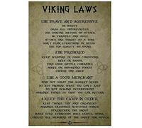 Poster décoratif Viking Laws Be Brave and Aggressive 20,3 x 30,5 cm