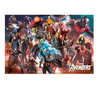 Poster Décoration murale - Avengers - Endgame Line Up - 61 cm x 91,5 cm - Bleu - Rectangulaire