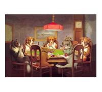 Poster Décoration Murale - FABULOUS BIJOUX - Poker Chiens - 31cm x 45cm - Vintage - Intérieur