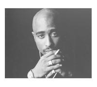 Poster Décoration Murale - FABULOUS BIJOUX - Tupac Shakur - Noir et Blanc - 42cm x 52cm - Haute Définition