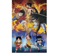 Poster Décoration murale - One Piece - Ace Sabo Luffy - Taille unique - Multicolore - Papier
