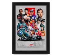 Poster dédicacé des 13 meilleurs pilotes de Formule 1 2024 - Édition limitée - Cadeau pour les fans - Souvenirs de collection (sans cadre, A4 (30 x 21 cm)