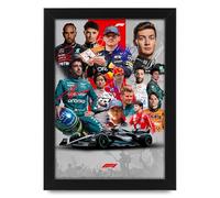 Poster dédicacé des 13 meilleurs pilotes de Formule 1 2024 - Édition limitée - Cadeau pour les fans - Souvenirs de collection (sans cadre, A3 (30 x 40 cm)