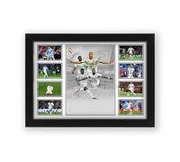 Poster dédicacé du Real Madrid Football Club 2024-25 - Édition limitée - Cadeau pour les fans - Marchandises souvenirs de collection (encadré A4 (30 x 21 cm)
