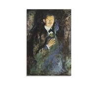 Poster d'Edvard Munch (3) autoportrait avec cigarette - Décoration murale pour salon - 50 x 75 cm