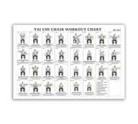 Poster d'entraînement de chaise de Tai Chi, adapté pour les débutants et les personnes âgées pour pratiquer les postures assises ; peinture murale sur toile ; convient pour décorer les salons, les
