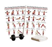 Poster D'Entraînement Haltères | Tableau Mural Guide D'Entraînement Avec Haltères Pour Femmes À La Maison - Poster Fitness Féminin Exercices,Pour Débutantes Actives Occupées Passionnées Fitness Salon