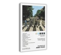 Poster des Beatles sur toile « Abbey Road » - Décoration pour chambre à coucher, bureau, bureau, cadeau - 30 x 45 cm