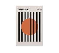 Poster d'exposition Bauhaus moderne du milieu du siècle, orange Bauhaus, impression minimaliste, œuvre d'art géométrique sur toile, décoration murale d'intérieur 40 x 60 cm